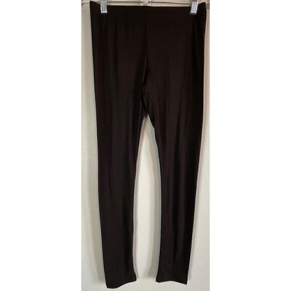 Chatoyant Womens Soft Solid Black Legging Full Length Medium Made in USA - Picture 3 of 8